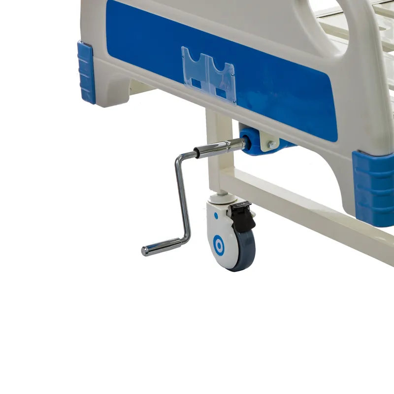 1 Cranks Height Adjustable Manual Nursing Hospital Bed with Mute Wheel