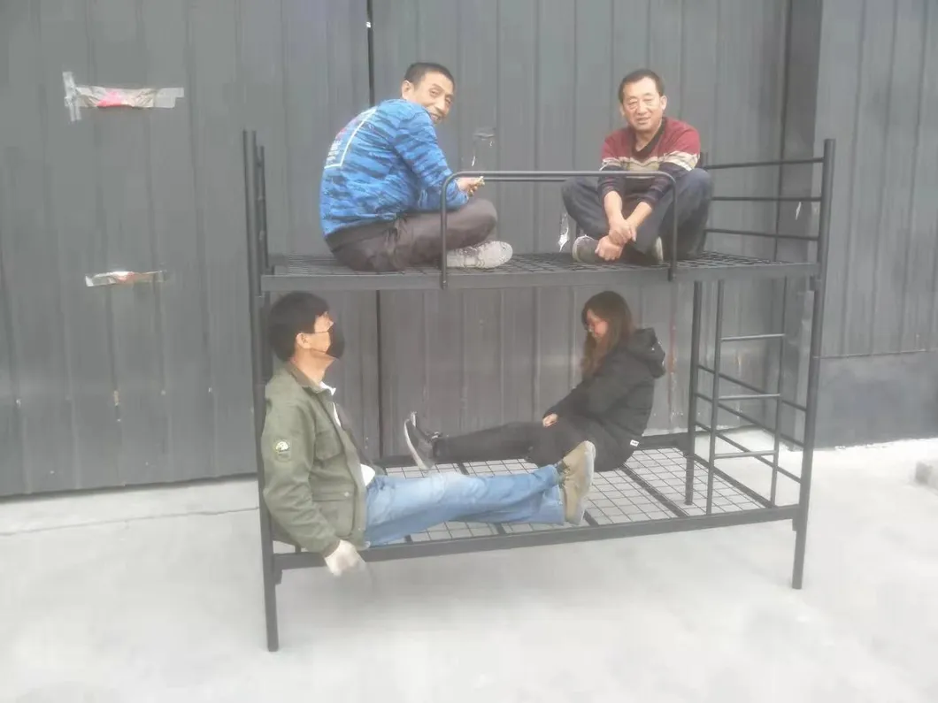 2020 Metal Heavy Duty Adult Iron Steel Double Bunk Bed for School Dormitory Army Camp