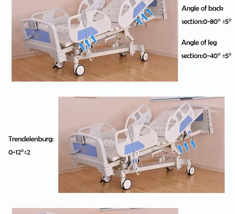 5-Function Electric Furniture Nursing Ward Room Bed Medical Patient Hospital Beds
