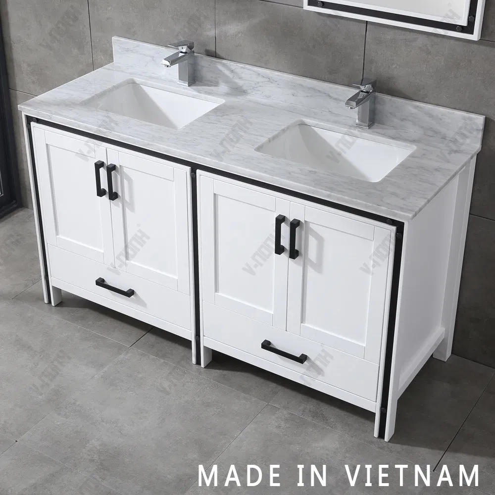 60inch Modern Style Double Sinks Free-Standing Bathroom Vanity
