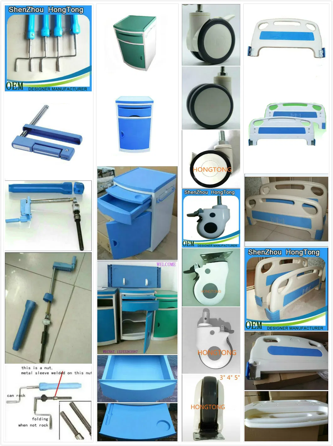 908*75*520mm Bedhead Hospital Bed Accessories Medical Bed Accessories