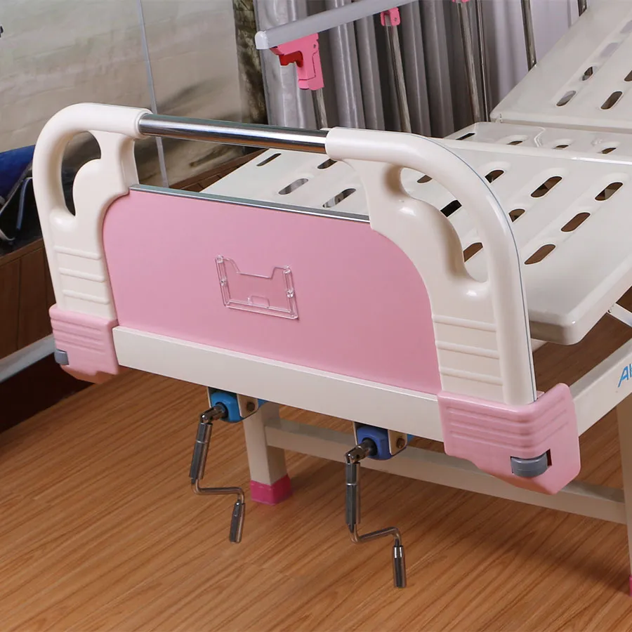 A06-2 Medical Equipment Manual 2 Function 2 Crank Hospital Bed with Castors Manufacturers