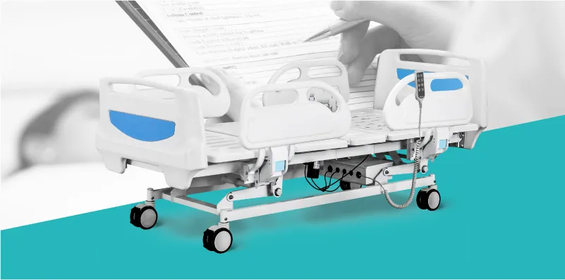 B6c Electric Adjustable ABS Hospital Medical Bed with Casters for Patient