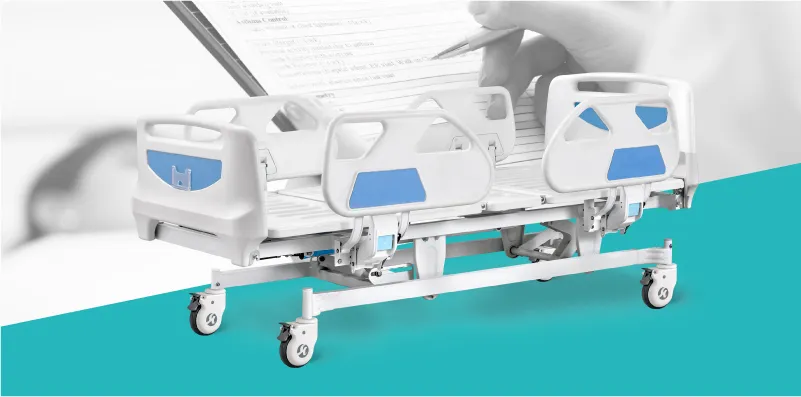 B6e 3 Function Folding Clinic Equipment Adjustable Electric Medical Nursing Patient Hospital Bed with Casters