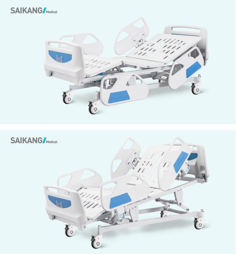 B6e 5 Function Adjust Electric Casters Portable Hospital Patient Bed