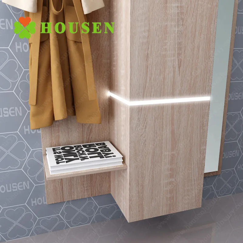 Bathroom Full-Length Mirror Wooden Fashion Design Dressing Mirror Vanity with Shelf