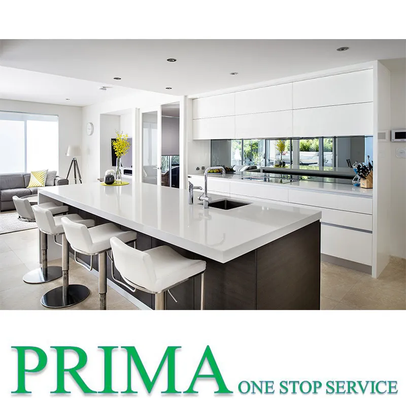Best Sale Light Grey Handleless Kitchen Cabinet Set