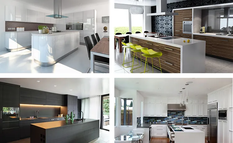 Best Sale Light Grey Handleless Kitchen Cabinet Set