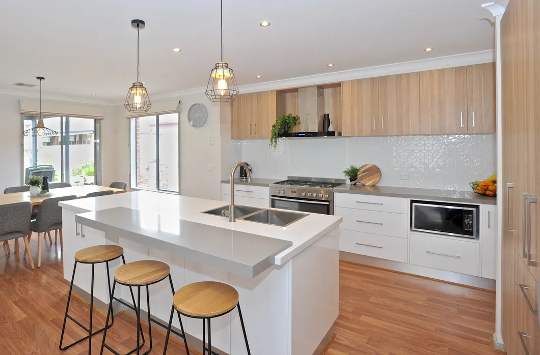 Best Sale Light Grey Handleless Kitchen Cabinet Set