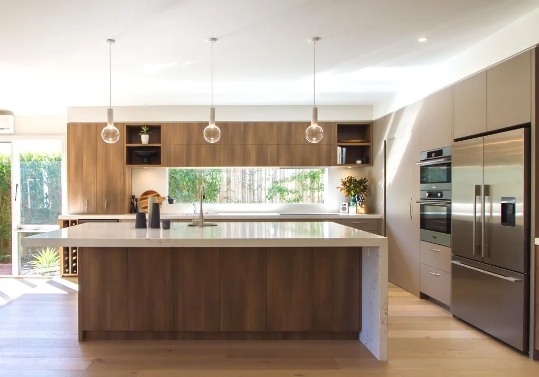 Best Sale Light Grey Handleless Kitchen Cabinet Set