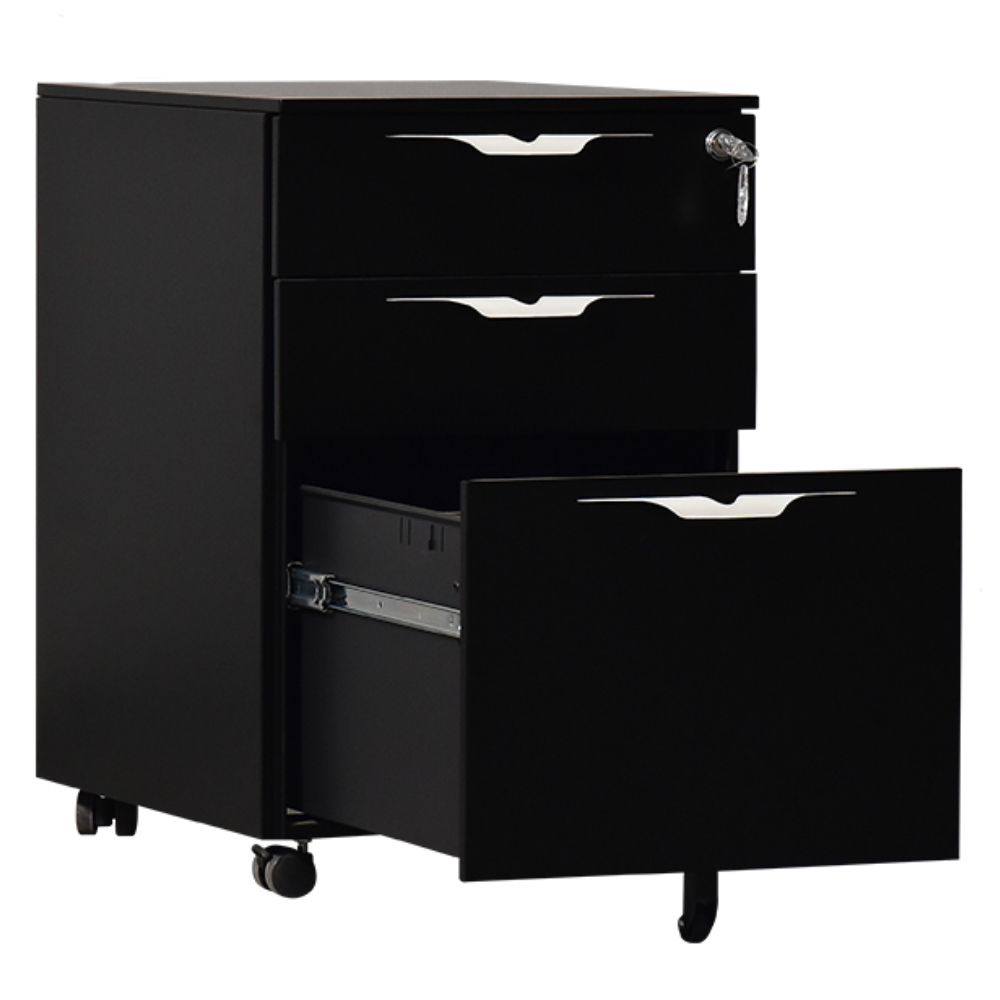 Black Stow 3-Drawer File Cabinet
