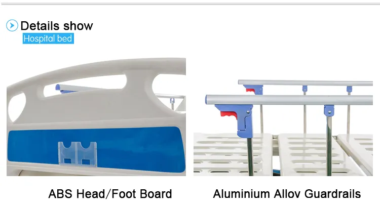 CE Certification 1 Cranks 1 Function Geriatric Hospital Bed with Guardrails
