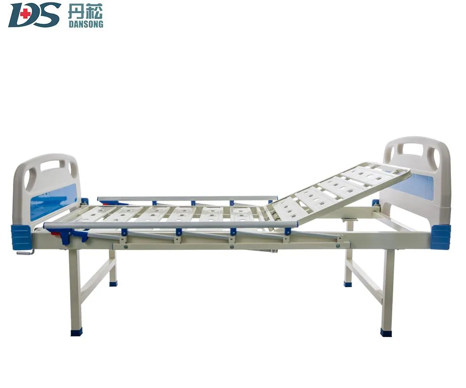 Cheap ABS Bed Head Hospital Disable Manual Lift One Crank Hospital Bed for Sale