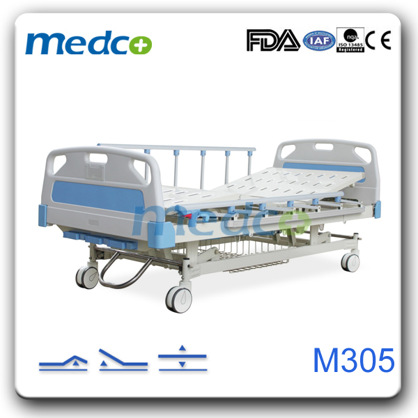 China Manufacturer Supplier Three Functions Hospital Manual Beds