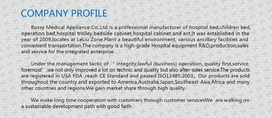 China Medical Supply Hospital Manual Bed with Three Cranks