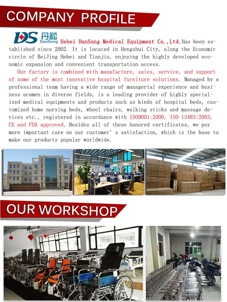 China Suppliers 2 Function Manual ABS Head Hospital Bed with Side Rail