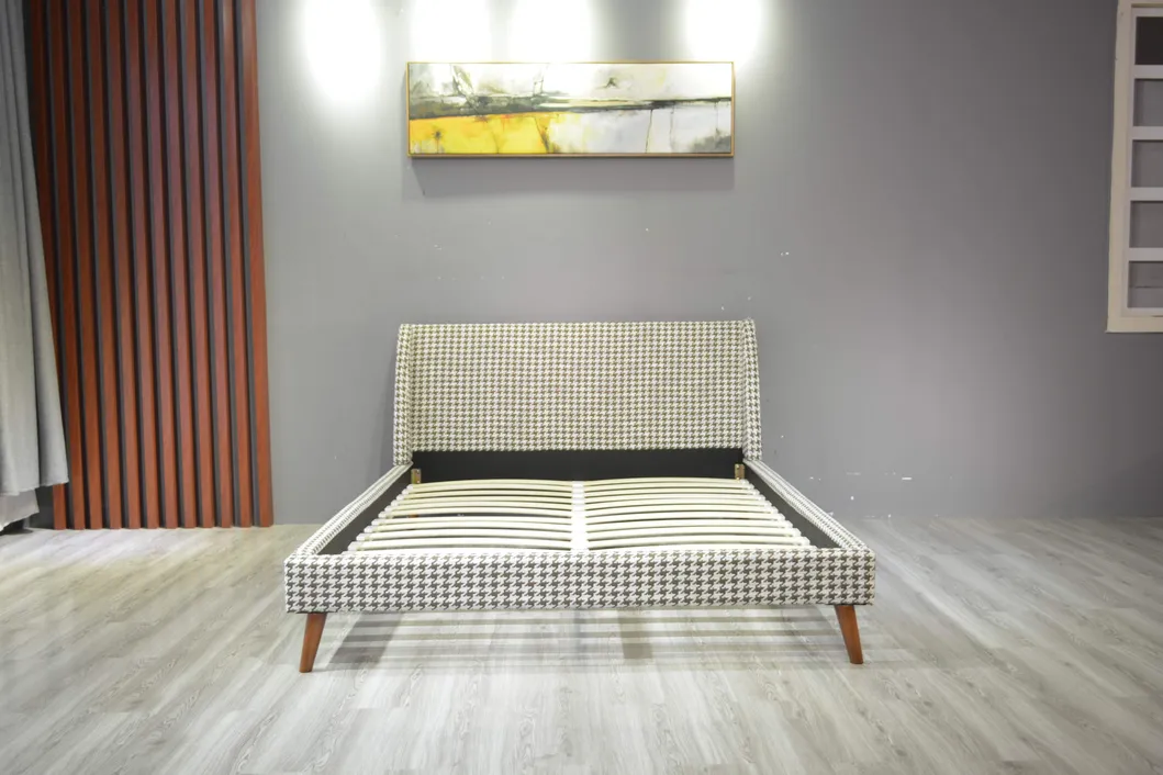 Classic Linen Fabric Bed Living Room Furniture China Bed