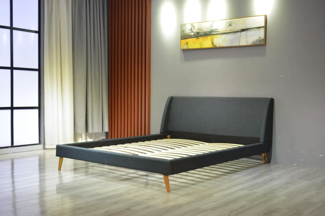 Classic Linen Fabric Bed Living Room Furniture China Bed