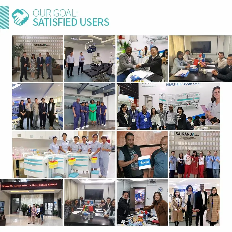 D3d Saikang Professional 3 Crank Multifunction Adjustable Hospital Bed Used Patient Medical Manual ICU Bed Price