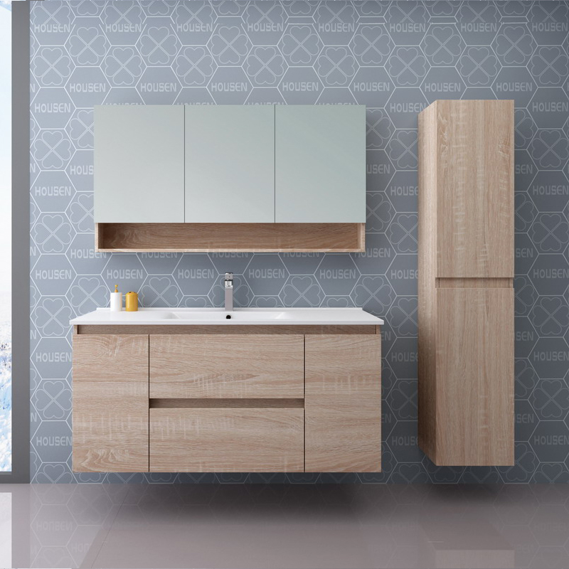 Deluxe Modern Bathroom Vanities with Mirror and Side Cabinets