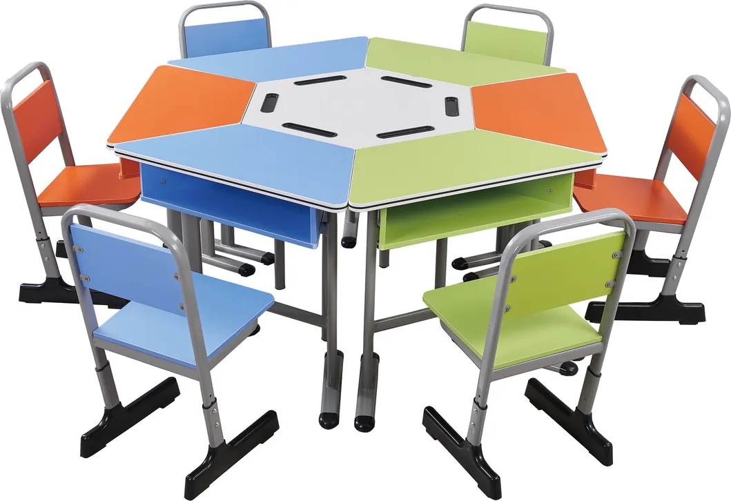 Double Tubes Classroom Desk & Bench Study Table for Children