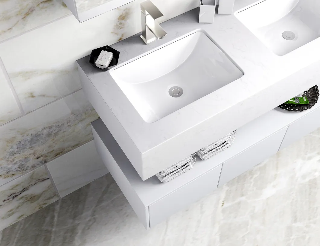 Dressing Table Wall Mirror European Style Double Sink Bathroom Cabinet
