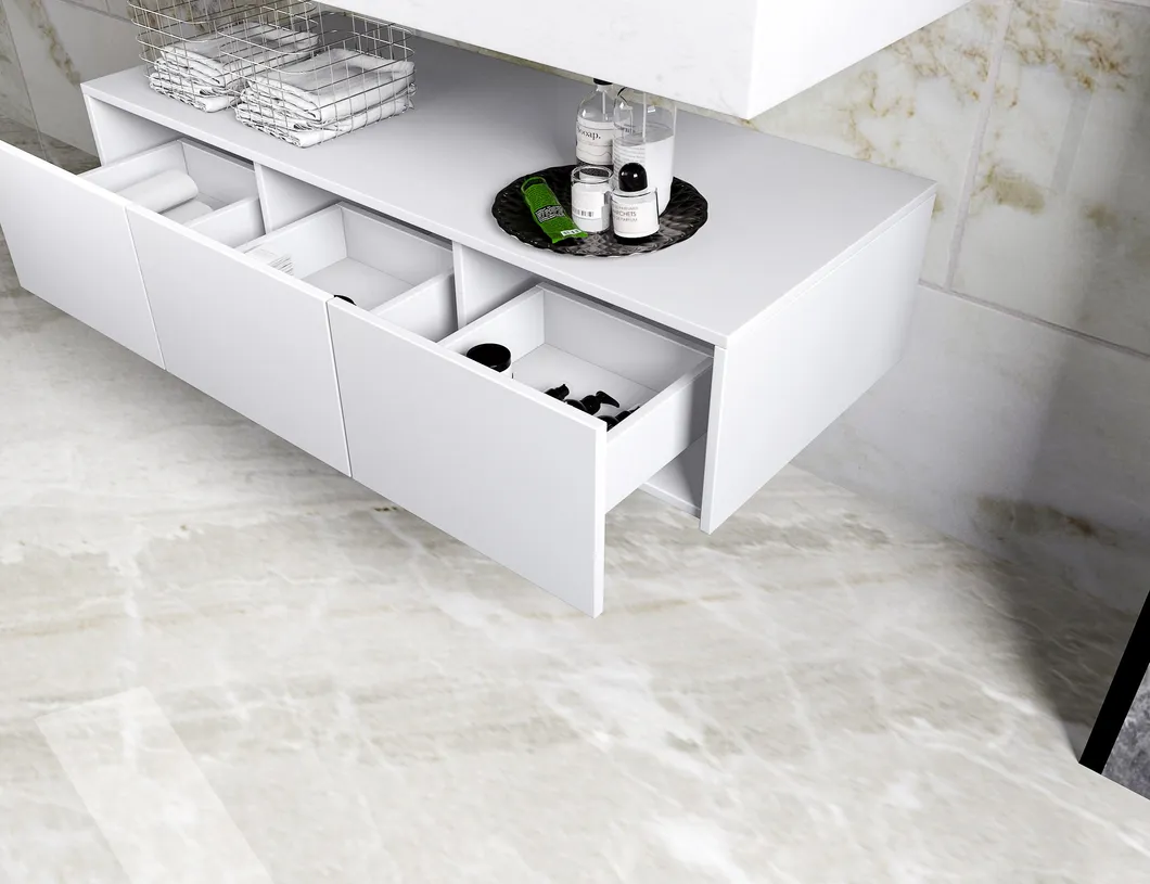 Dressing Table Wall Mirror European Style Double Sink Bathroom Cabinet
