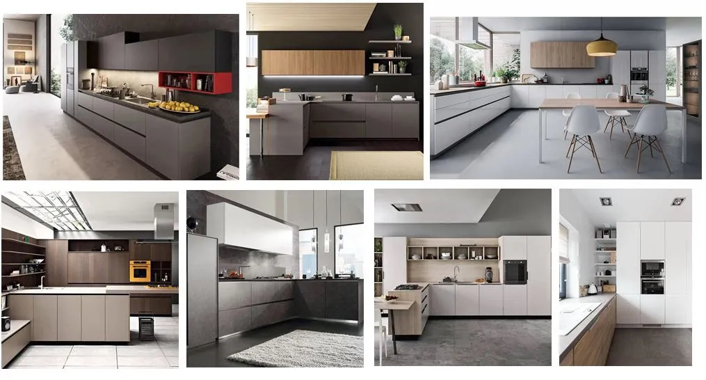 European Style Factory Price Matt/Glossy Grey Color Lacquer Kitchen Cabinet