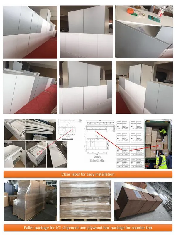 European Style Factory Price Matt/Glossy Grey Color Lacquer Kitchen Cabinet