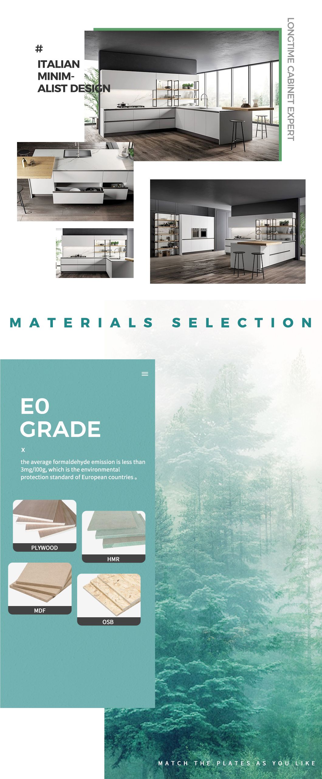 Factory Direct Sale Home Furnishings New Products Veneer Lacquer Finish Handleless Design Kitchen Cabinets with Kitchen Island