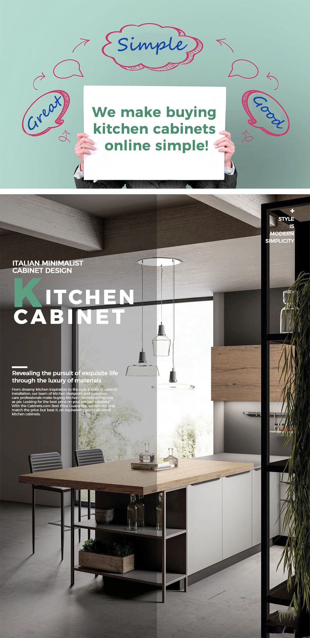 Factory Direct Sale Home Furnishings New Products Veneer Lacquer Finish Handleless Design Kitchen Cabinets with Kitchen Island