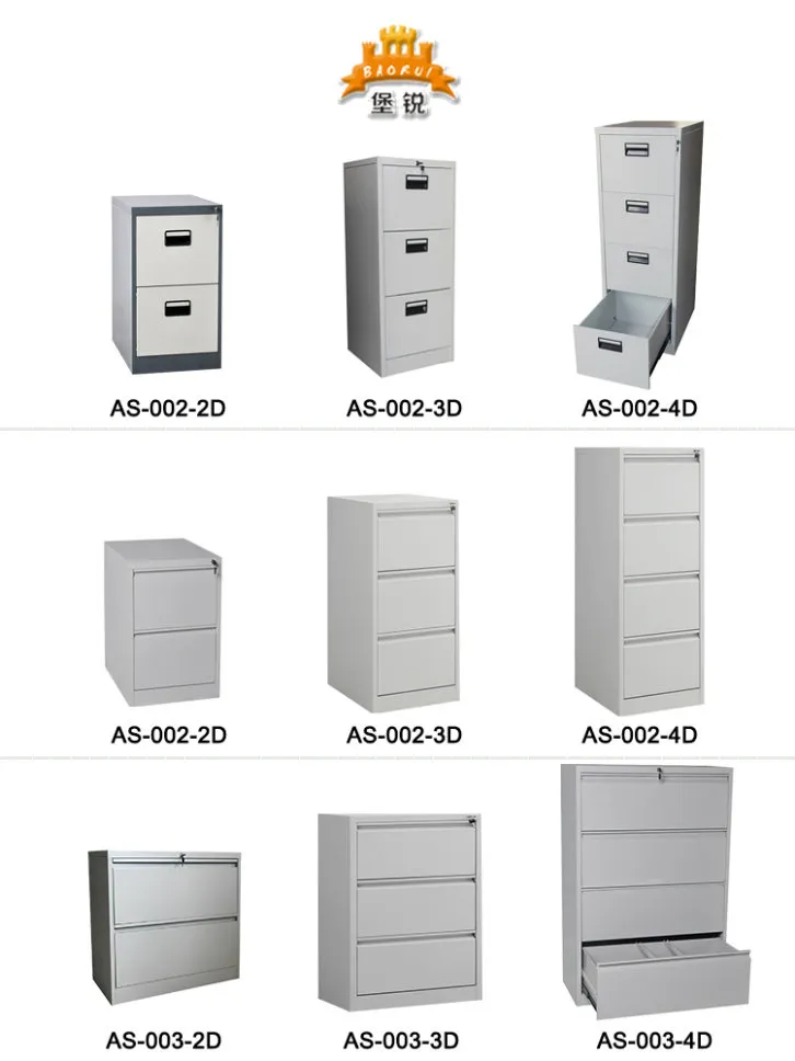 Fas-001-4D Used A4/A3 Office Metal Furniture 4 Drawers Vertical Steel Storage Filing Cabinet