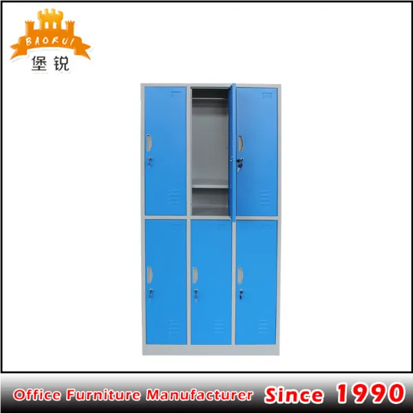 Fas-028 Colorful Steel Furniture Cabinet 6 Door School Metal Locker