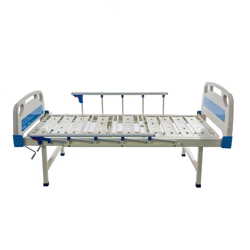 Free Design CE/ISO China Iron 2 Two Double Cranks Hospital Bed Price with Wheels Manufacturer