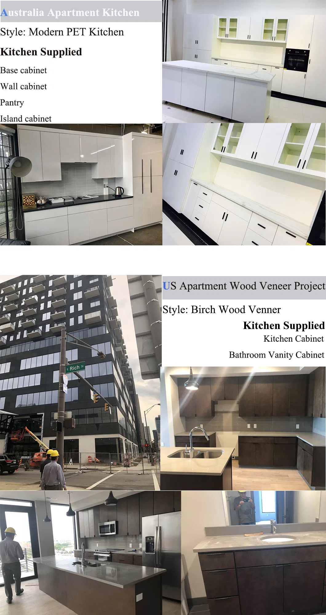 Gabinete De Cocina Flat Pack Modular Modern White Paint Kitchen Cabinet