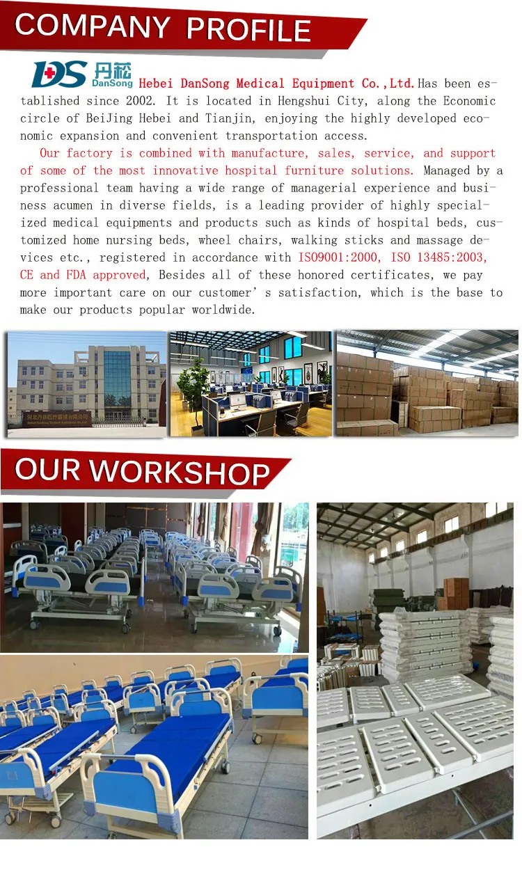 Good Price Two Crank Manual Adjustable ABS Medical Hospital Nursing Bed