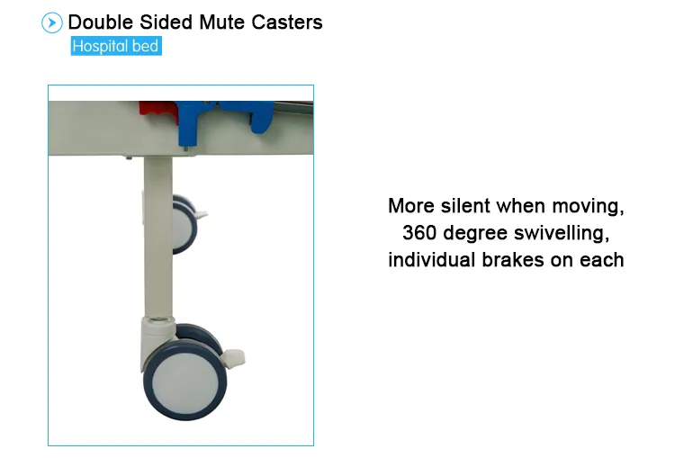 Height Adjustable 2 Cranks Manual Metal Hospital Bed for Bedridden Patients