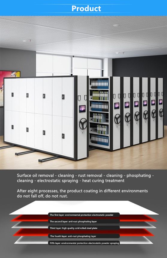High Quality Hospital Government Office Mobile Movable Archive Filing Cabinet Dense Rack Racking System