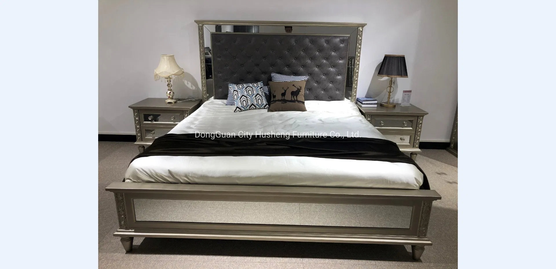 High Quality Solid Wooden Bedroom Set, Classic Antique Bedroom Set Furniture