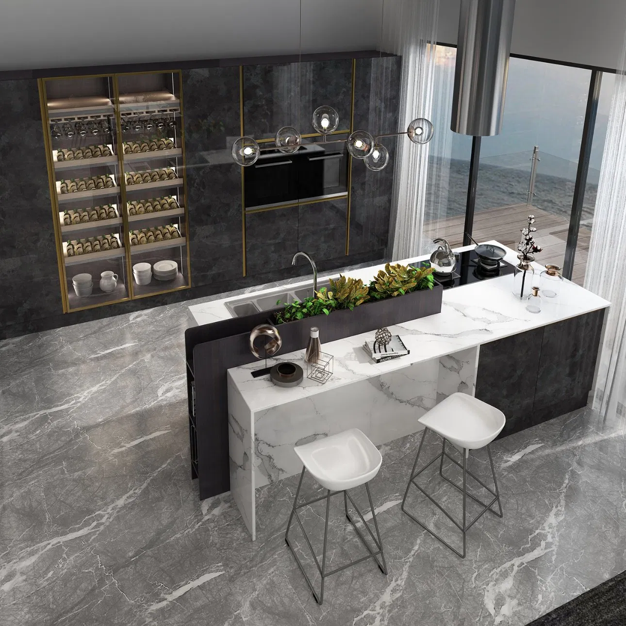 Holike Lacquer Modern MDF Home Furniture Wood Kitchen Cabinet