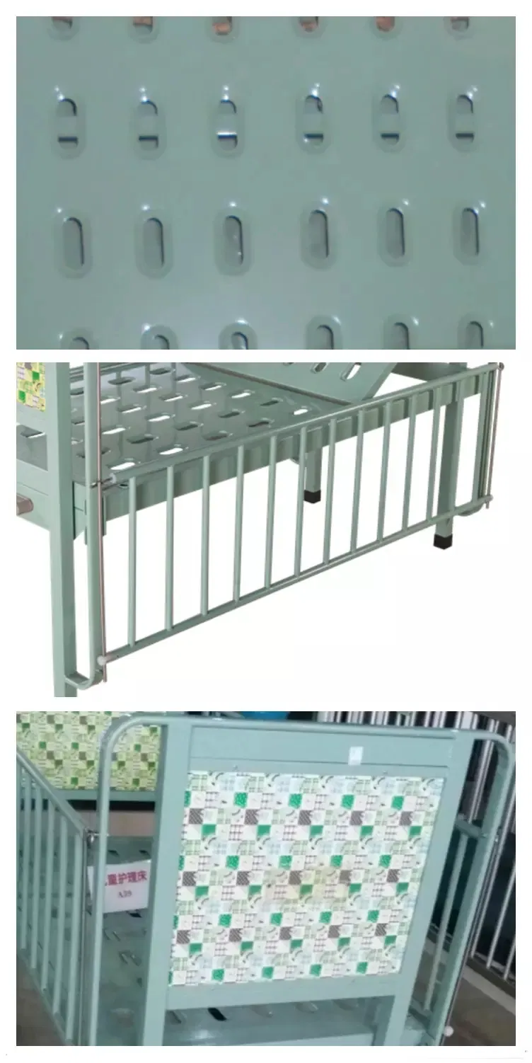 Hospital Equipment Medical Furniture Jet Molding Steel Single Shake Child Bed Pediatric Hospital Baby/Infant Bed