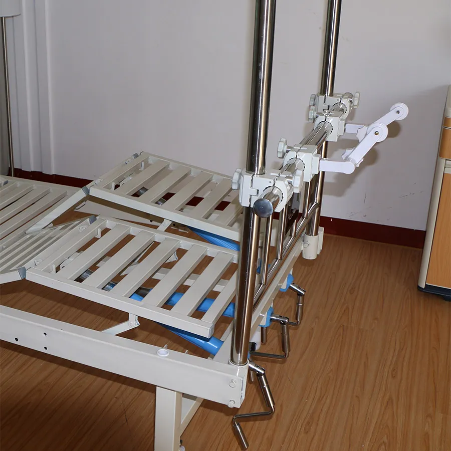 Hospital Equipment Stainless Steel Three-Function Hanging Leg Orthopedic Bed with Casters