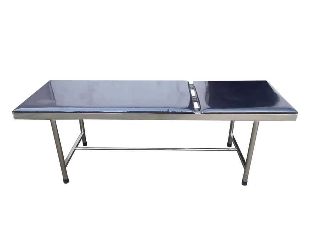 Hospital Stainless Steel Check up Bed Medical Adjustable Back Steel Examination Bed