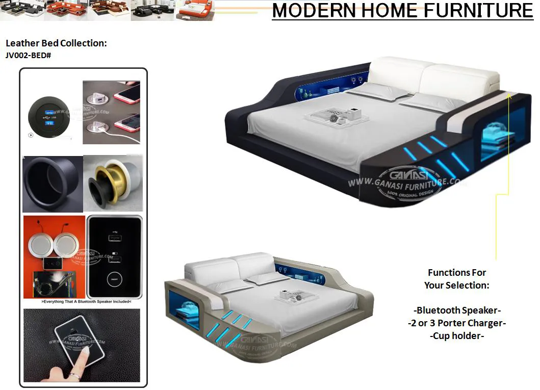 Hot Sale Bedroom Furniture King Size Bed Modern Bed