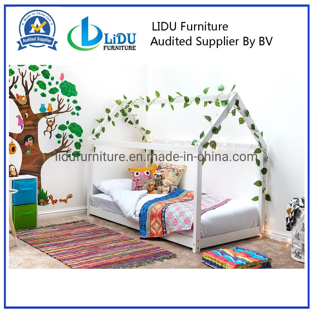 Hot Sell New Design Beautiful Wood Baby Bed Furniture Montessori House Frame Kids/Toddler Bed