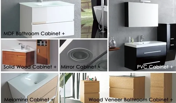 Hotel Modern Waterproof Wall Mounted Bathroom Vanity with Side Cabinet