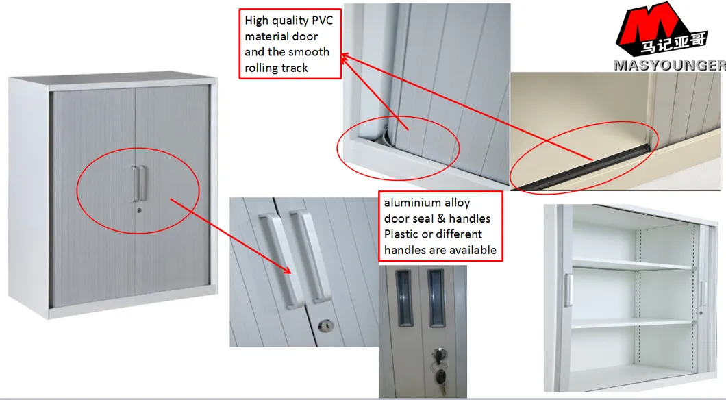 Knocked Down Structure Metal Tambour Door Cabinet