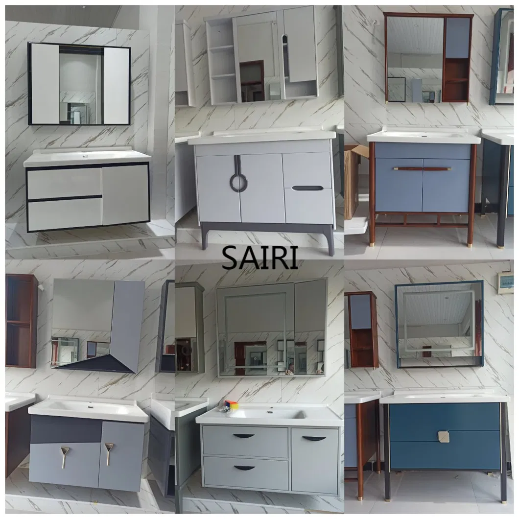 Large Size PVC Bathroom Vanity Unit Ceramic Washbasin Washroom Furniture Bathroom Cabinet