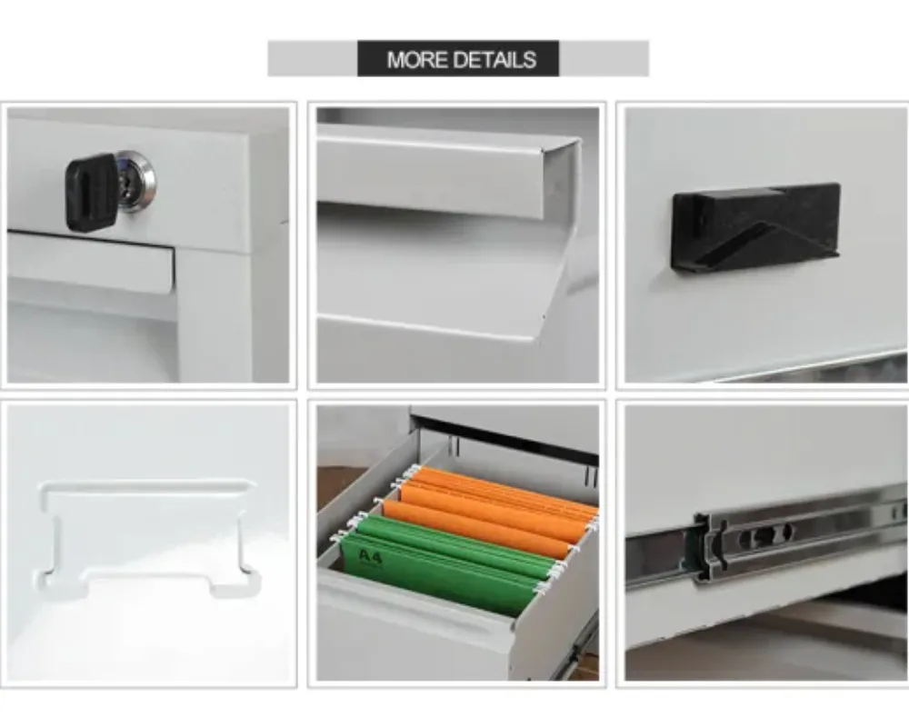 Lock Steel Knock Down Hands 2 Drawers Metal Filing Cabinet
