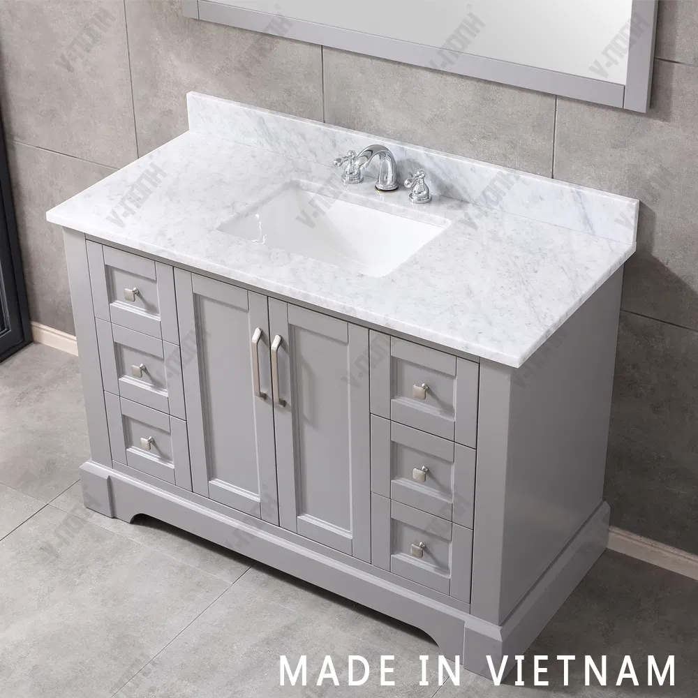 Made in Vietnam Luxury Solid Wood Bathroom Furniture Vanity